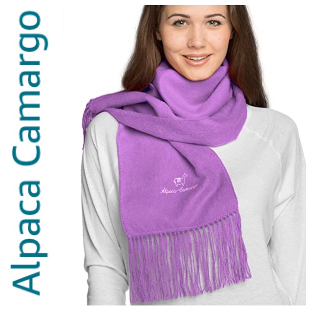 PURPLE ALPACA CAMARGO PURPLE FRINGED SCARF
